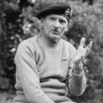 Commander of 21st Army Group, General Sir Bernard Montgomery, during his 1st press conference for Allied war correspondents after the invasion of Normandy. (June 11, 1944). Source: Imperial War Museums, B 5337.
