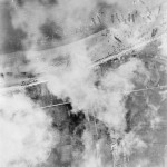 Vertical aerial photograph of the landings on Mike beach, Juno area, to the west of Courselles-sur-Mer. (June 6, 1944). Source: Imperial War Museums, # CL 41.