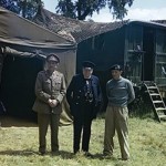 Alan Brooke, Winston Churchill, and Bernard Montgomery at Montgomery's mobile headquarters in Normandy, France. (June 12, 1944). Source: Imperial War Museums, #4905-03 TR 1838, Photographer: Horton.