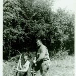 2 soldiers dig a ditch. (June 1944). Source: Veterans History Project, Bernard Horowitz.