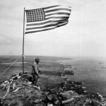 This American flag is flying over Mt. Suribachi. Taken After the Battle for Iwo Jima. Source: Mark, www.7thfighter.com.