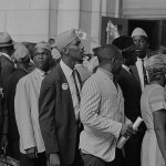 Young men in NAACP caps in front of Union Station, during the March. Photographed by Marion S. Trikosko. (Aug. 28, 1963). Source: Library of Congress #LC-DIG-ppmsca-37243.