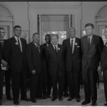 Civil rights leaders meet with President John F. Kennedy in the Oval Office. White House. (Aug. 28, 1963). Source: Library of Congress #LC-DIG-ds-04413